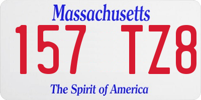 MA license plate 157TZ8