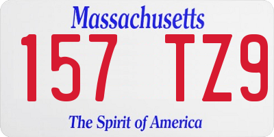 MA license plate 157TZ9
