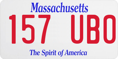 MA license plate 157UB0