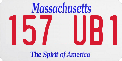 MA license plate 157UB1
