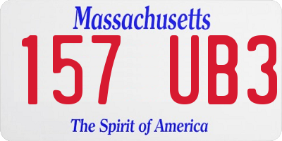 MA license plate 157UB3