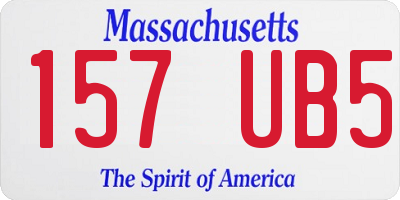 MA license plate 157UB5