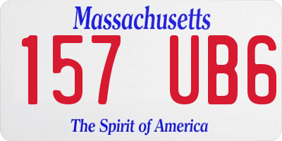 MA license plate 157UB6