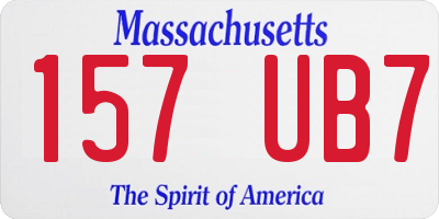 MA license plate 157UB7