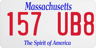 MA license plate 157UB8