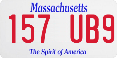 MA license plate 157UB9