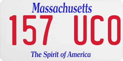 MA license plate 157UC0