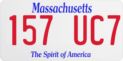 MA license plate 157UC7