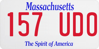 MA license plate 157UD0