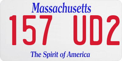 MA license plate 157UD2