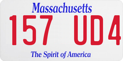 MA license plate 157UD4
