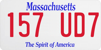 MA license plate 157UD7