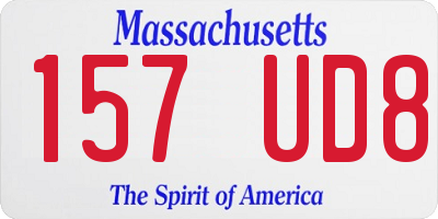 MA license plate 157UD8