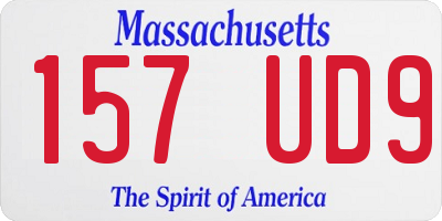 MA license plate 157UD9