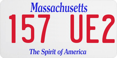 MA license plate 157UE2