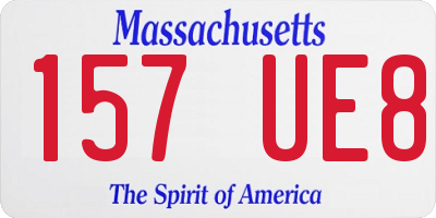 MA license plate 157UE8
