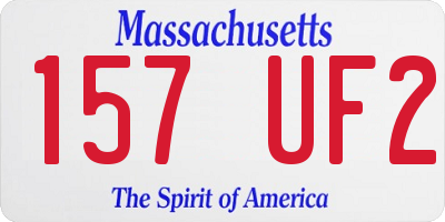 MA license plate 157UF2