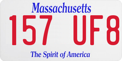 MA license plate 157UF8