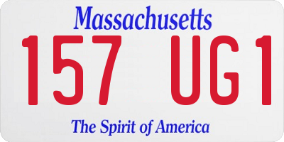 MA license plate 157UG1