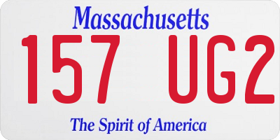 MA license plate 157UG2