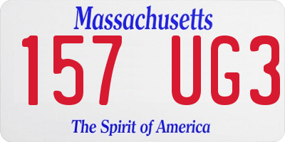 MA license plate 157UG3