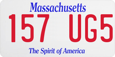 MA license plate 157UG5