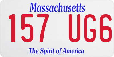 MA license plate 157UG6