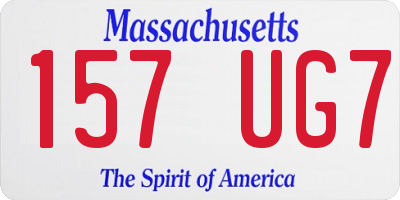 MA license plate 157UG7