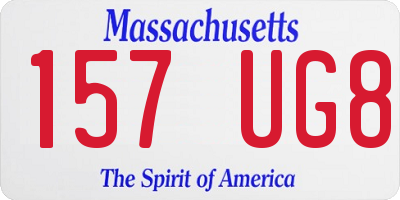 MA license plate 157UG8