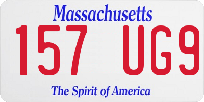 MA license plate 157UG9