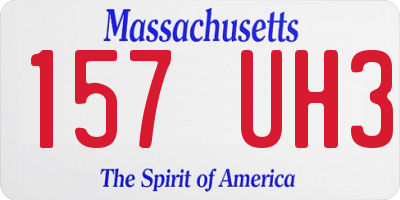 MA license plate 157UH3