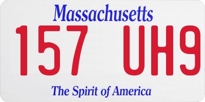 MA license plate 157UH9
