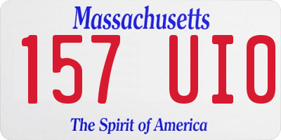 MA license plate 157UI0