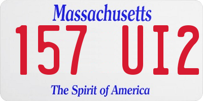 MA license plate 157UI2