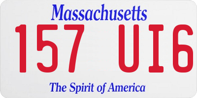 MA license plate 157UI6