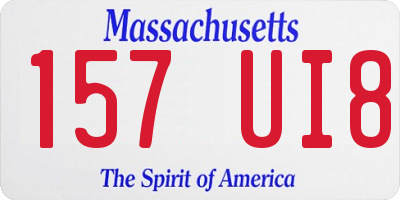 MA license plate 157UI8