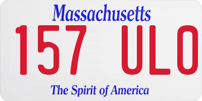 MA license plate 157UL0