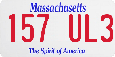MA license plate 157UL3
