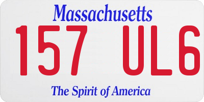 MA license plate 157UL6