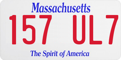 MA license plate 157UL7