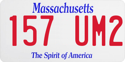 MA license plate 157UM2