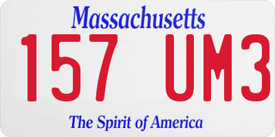 MA license plate 157UM3