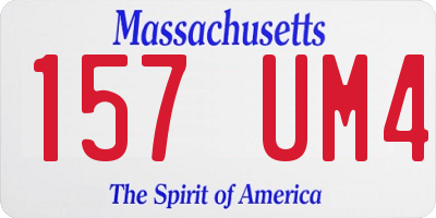 MA license plate 157UM4