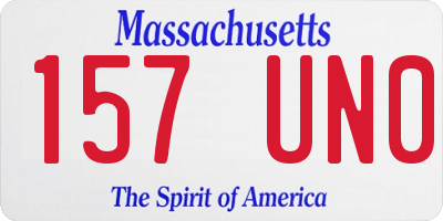 MA license plate 157UN0