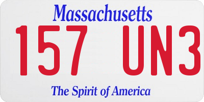 MA license plate 157UN3