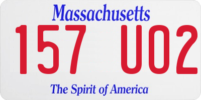 MA license plate 157UO2