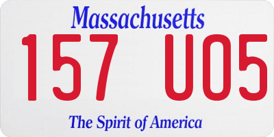 MA license plate 157UO5