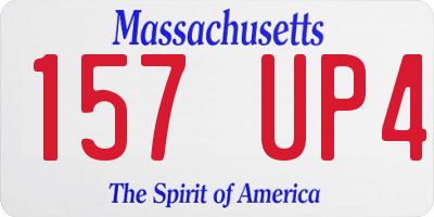 MA license plate 157UP4