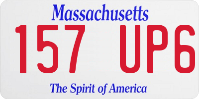 MA license plate 157UP6