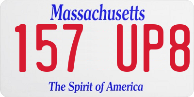 MA license plate 157UP8